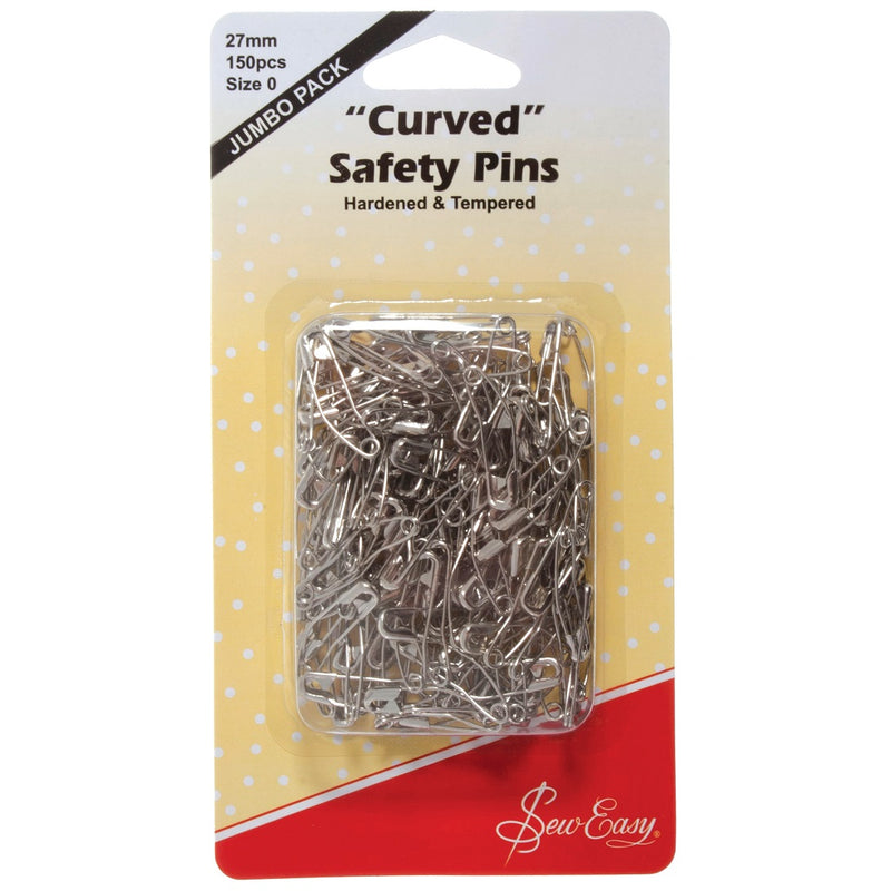 Sew Easy 27mm Curved Safety Pins size 0 150 Pack ER418.0.150