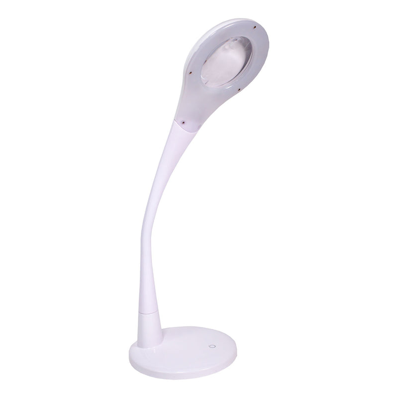 Desk Lamp with Magnifier. Flexible Neck. Dimming LED