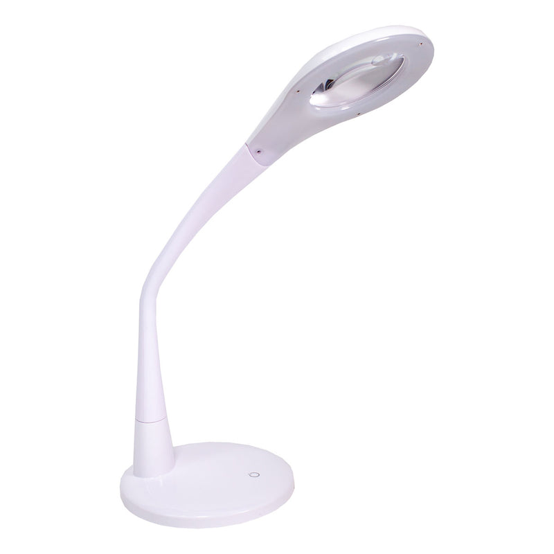Desk Lamp with Magnifier. Flexible Neck. Dimming LED