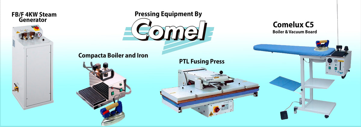 Comel Steam Pressing, boilers and Irons and Fusing presses