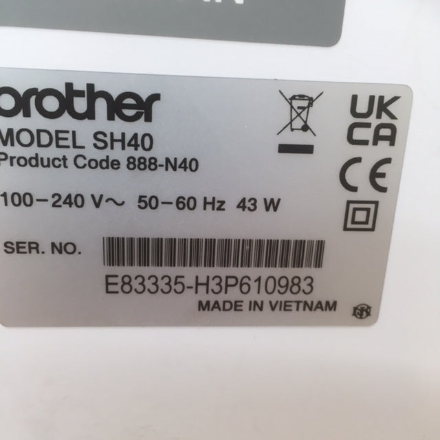 Brother SH40 Sewing Machine Showroom  Display model