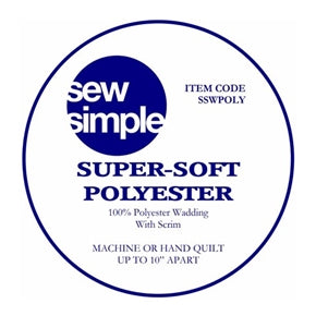 Sew Simple Super Soft Polyester Batting 90" wide per 1Metre SSWPOL90
